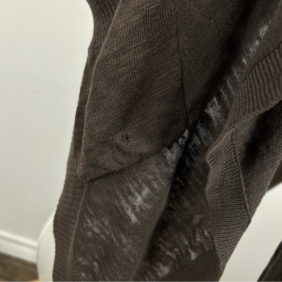 Wilfred Brown linen blend Cardigan Sweater with Waterfall Front *flaw M - Picture 6 of 15